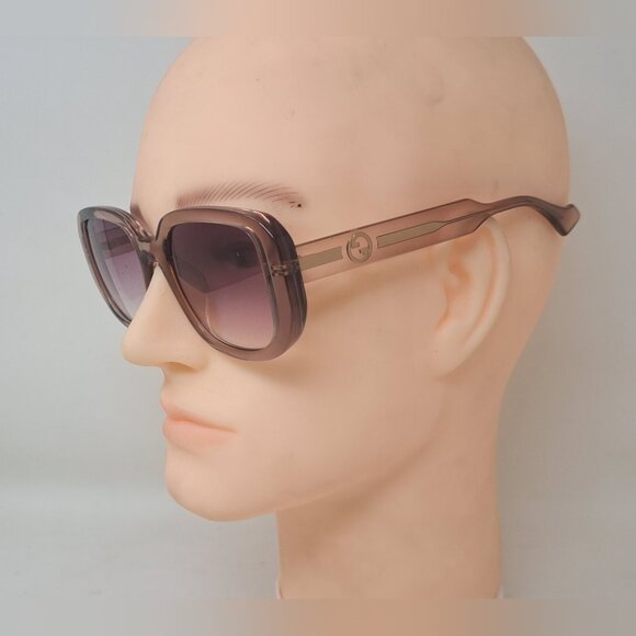 Gucci Sunglasses Oversized Square Beige Violet Glitter GG1557SK 006 54-20-145 main image 5